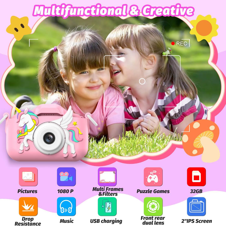 Children'S Camera Toys for Girls & Boys, 3-12 Years - 1080P HD Video Kids Digital Camera - Perfect for Christmas & Birthday Gifts