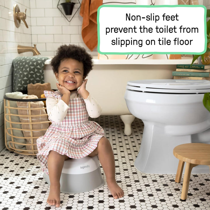 Ready Set Go Potty, Removable Bowl, Non-Skid Bottom, Wide Stable Base, Age 18 Months & Up, White & Grey