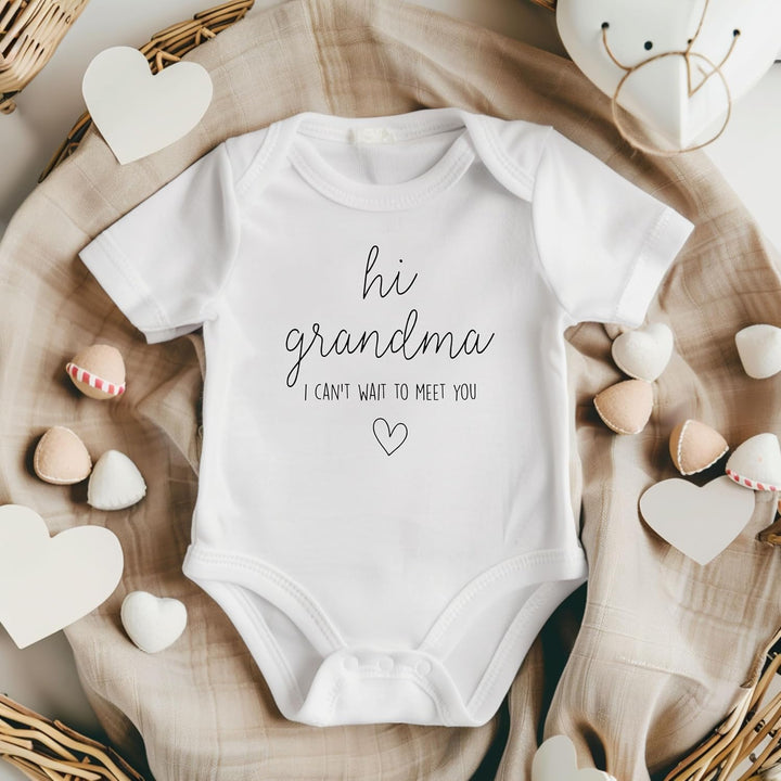 Hi Grandma I Can'T Wait to Meet You Pregnancy Announcement Infant Bodysuit - Surprise Gift for Grandma
