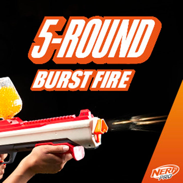Pro Gelfire Raid Blaster, Fire 5 Rounds at Once, 10,000 Gel Rounds, 800 round Hopper, Eyewear, Toys for Teens Ages 14 & Up
