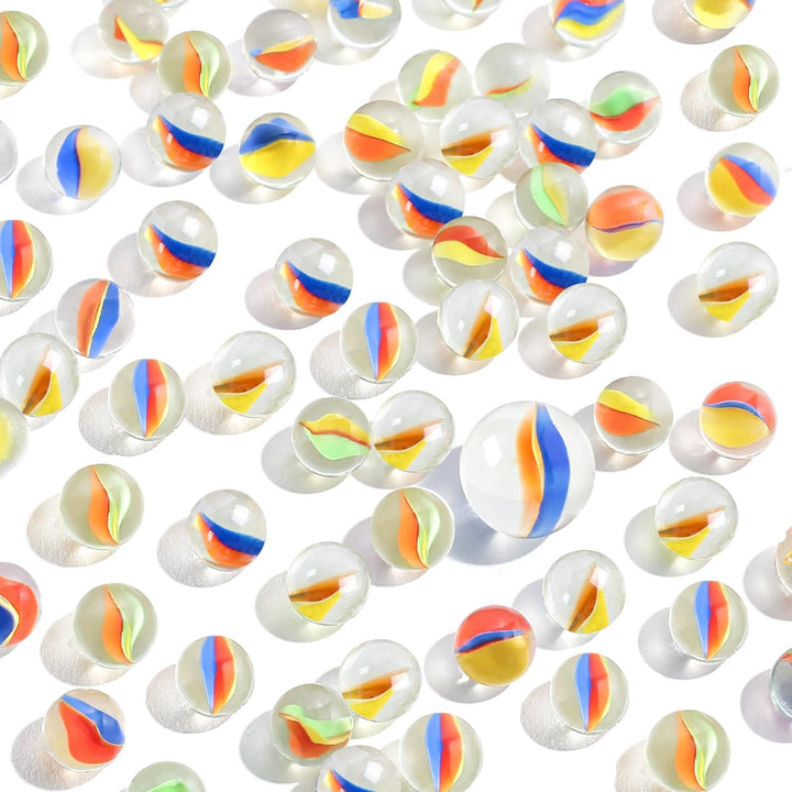 50 PCS Beautiful Player Marbles Bulk for Marble Games, Multiple Colors(1 Whistle)