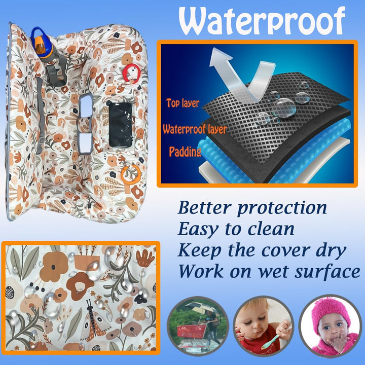 Shopping Cart Cover for Baby Grocery Cart Cover for Baby Boy and Baby Girl, High Chair Cover for Baby and Toddler, Baby Registry Gift - Waterproof - Extra Large - Cotton - Double Sided (Orange)