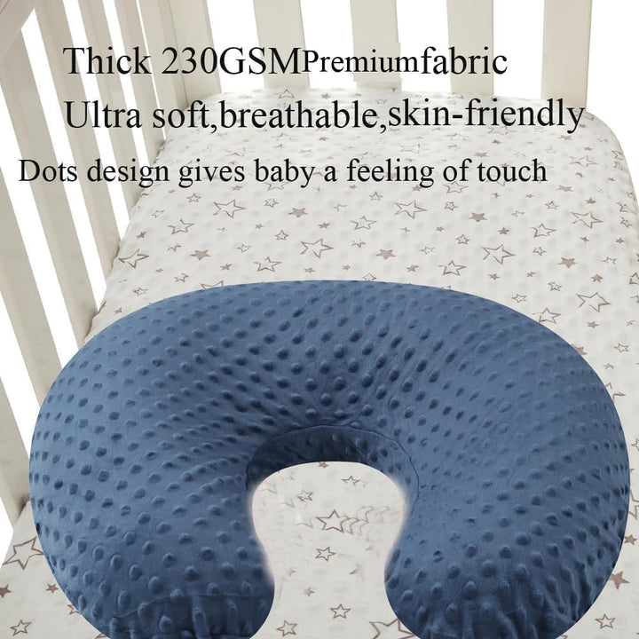 Dot Nursing Pillow Cover Set 2 Pack Nursing Pillow Slipcovers, Ultra Soft Compatible with Boppy Pillow,Standard Pillow for Baby Boy Girl Grey Navy