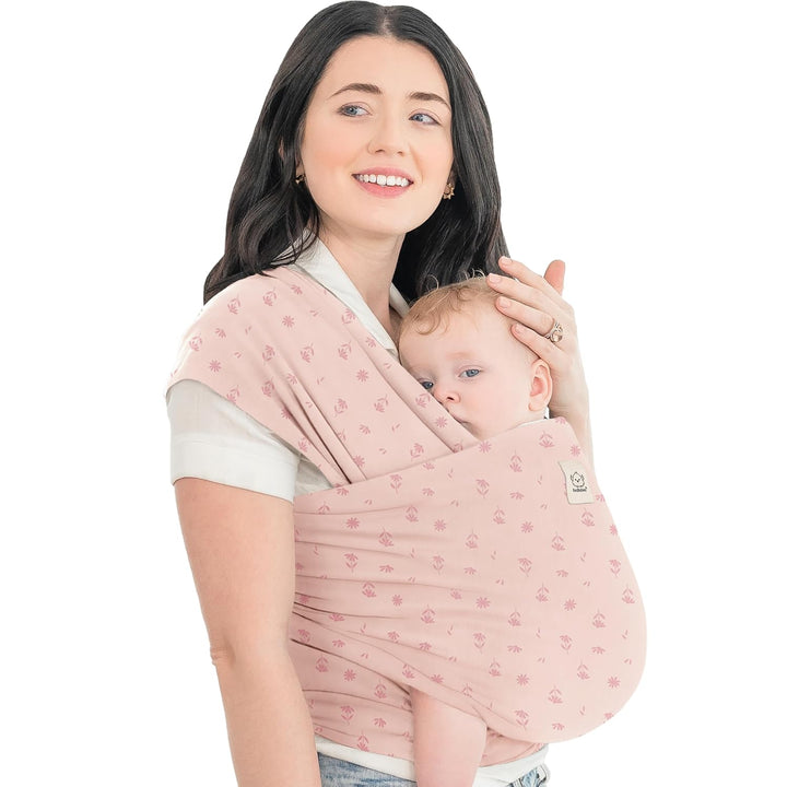 Baby Wrap Carrier - All in 1 Original Baby Carrier Newborn to Toddler Sling, Easy to Wear, Hands Free Bonding, Lightweight, Breathable Infant Wraps (Trendy Black)