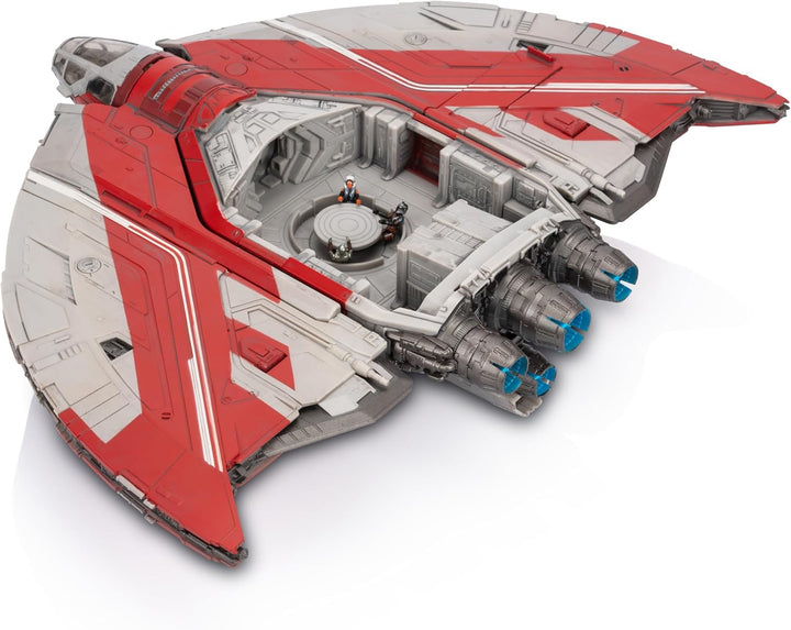 Star Wars Micro Galaxy Squadron Ahsoka Tano'S T-6 Jedi Shuttle - 13-Inch Vehicle with Rotating Wings and Three 1-Inch Micro Figure Accessories