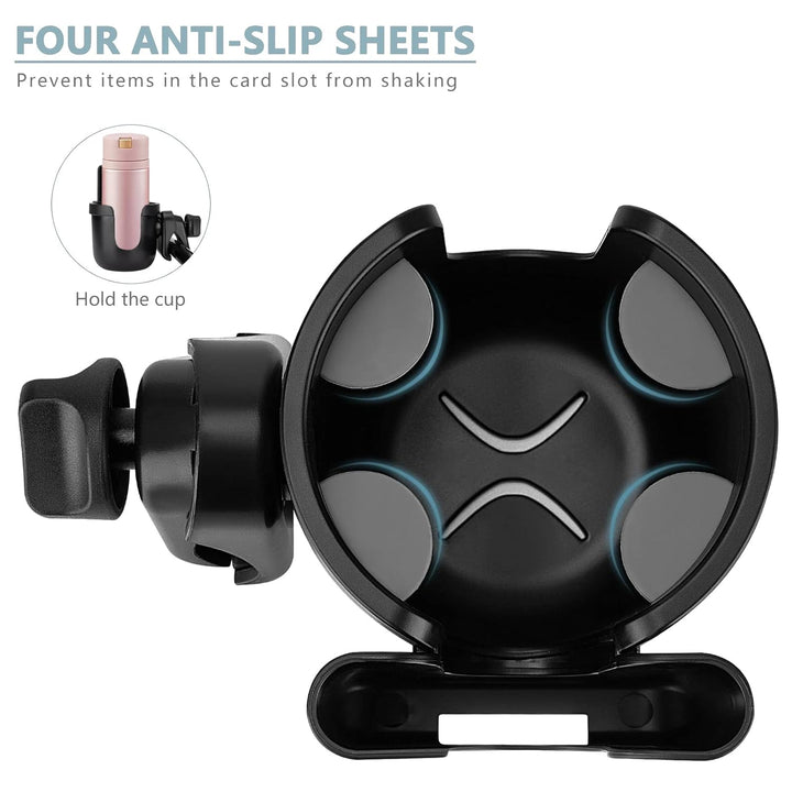 Universal Stroller Cup Holder, Adjustable Drink Holder with Phone Holder for Baby Stroller, Wheelchair, Walker, Bike, Scooter, Gifts for Family Member.