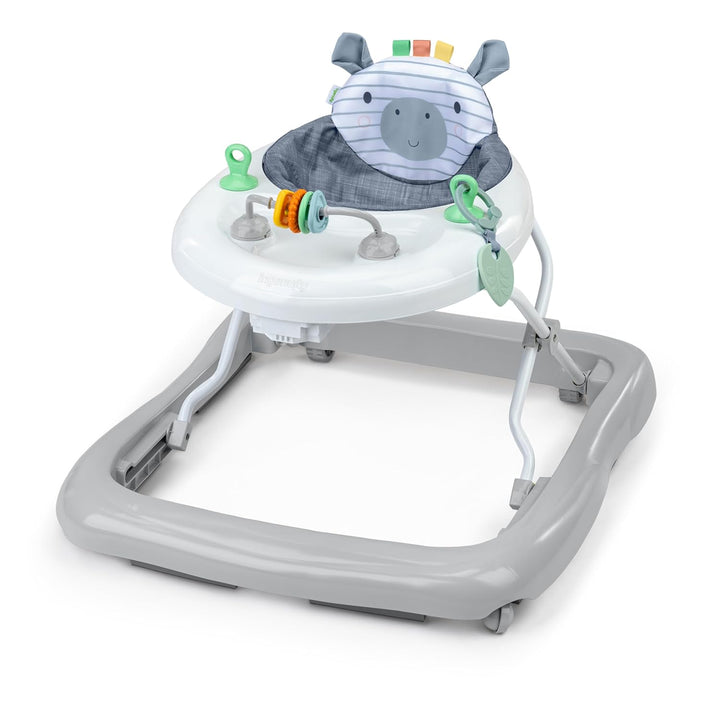 Smooth Strides Activity Baby Walker - Chambray, Developmental Walker, 3 Adjustable Heights, Toys Included, 6M-12M
