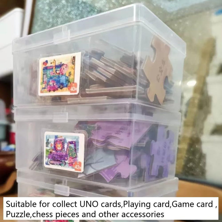 4PCS Plastic Game Card Storage Box, UNO Card Case, Playing Card Box, High Capacity Playing Card Case (NO Cards)