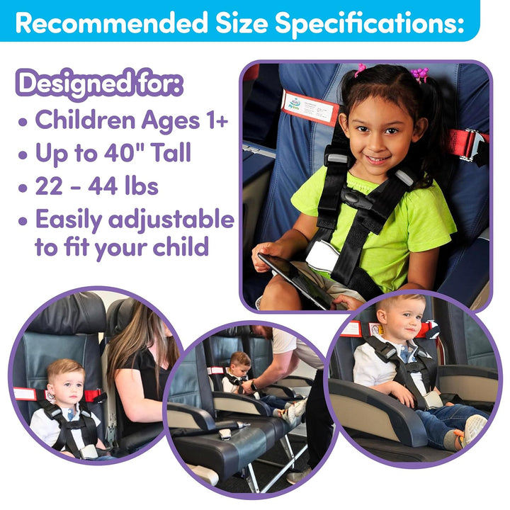 Cares Airplane Safety Travel Harness for Kids - Toddler Travel Restraint - Provides Extra Safety for Children on Flights - Light Weight, Portable, Easy to Store and Installs in Minutes.