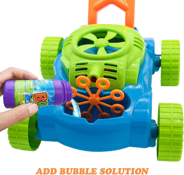 Bubble Lawn Mower for Toddlers 1-3, Outdoor Bubble Blower Machine for 1 Year Old Boys Toy Gifts, Kids Push Summer outside Garden Toys, Halloween Birthday Gifts for Preschool Baby Boys Age 1 2 3