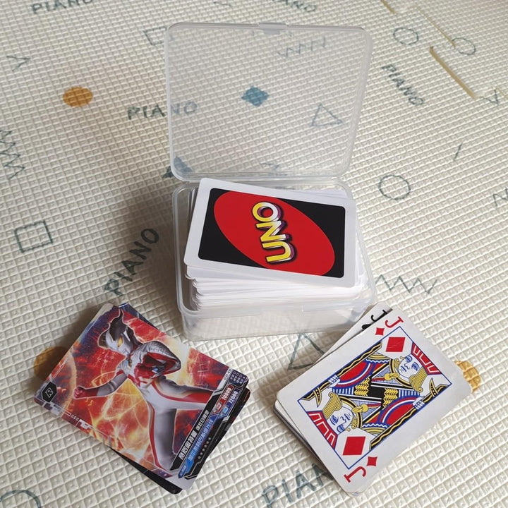 4PCS Plastic Game Card Storage Box, UNO Card Case, Playing Card Box, High Capacity Playing Card Case (NO Cards)