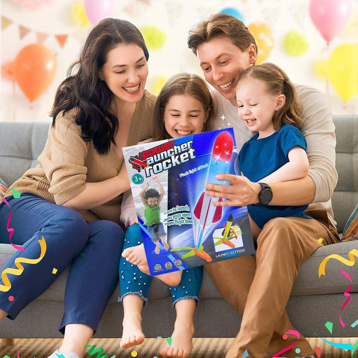 Foam Rocket Launcher for Kids Age 3 4 5 6 7 8+, Fun Catapult Rocket Toys Boys Toys Age 3-12 Girls Gift Rocket Kids Outdoor Toy