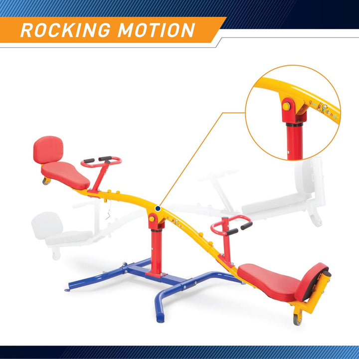 Indoor & Outdoor Playground Equipment Teeter Totters, 360 Spinning Seesaw, Swing Set for Children Exercises Age 3-12
