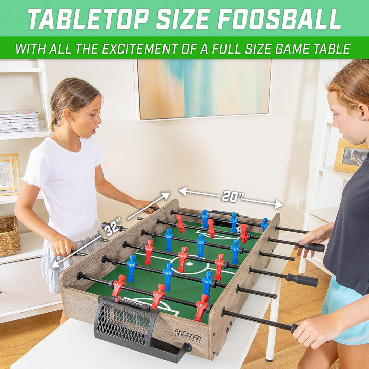 32 Inch Tabletop Foosball Game Set - Oak or Black