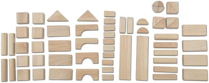 Standard Unit Solid-Wood Building Blocks with Wooden Storage Tray (60 Pcs)