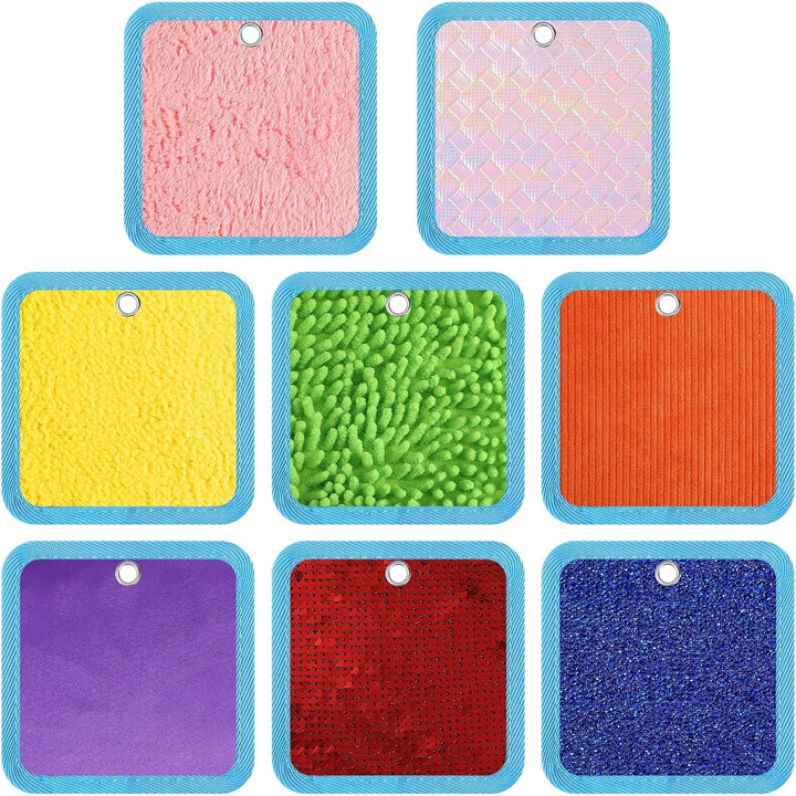8 Set Mini Sensory Mats Assorted Textured Play Mats Sensory Floor Tiles Educational Tactile Toys for Activity(8.7 Inch,Irregular)