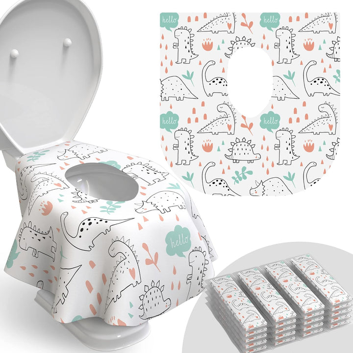 Toilet Seat Covers Disposable - 20 Pack - Waterproof, Ideal for Kids and Adults – Extra Large, Individually Wrapped for Travel, Toddlers Potty Training in Public Restrooms (Waves, 20)