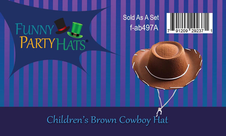 Childrens Brown Felt Cowboy Hat by  by Century, Brown, Size Small