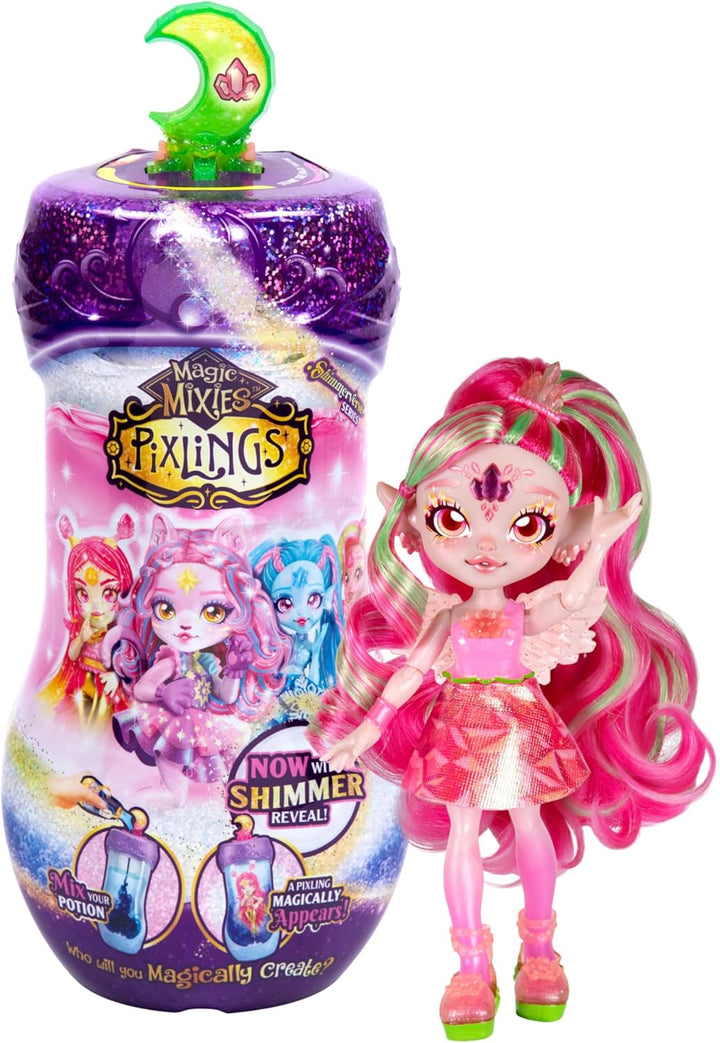 Pixlings Shimmerverse Series, Create & Mix Magic Potion to Magically Reveal Marena the Ice Mermaid, This Beautiful 6.5" Shimmerverse Pixling Fashion Doll Appears inside the Potion Bottle