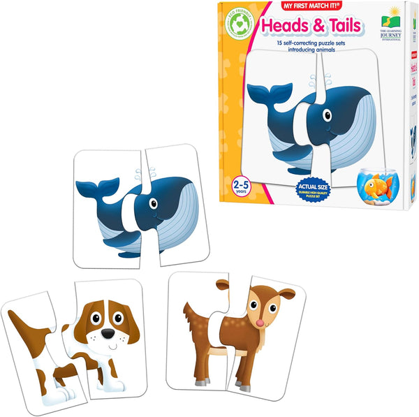 : My First Match It! - Head and Tails - 15 Self-Correcting Animal Memory Matching Puzzles Games - Educational Activities for Learning - Preschoolers Age 2-5 - Award Winning Toys