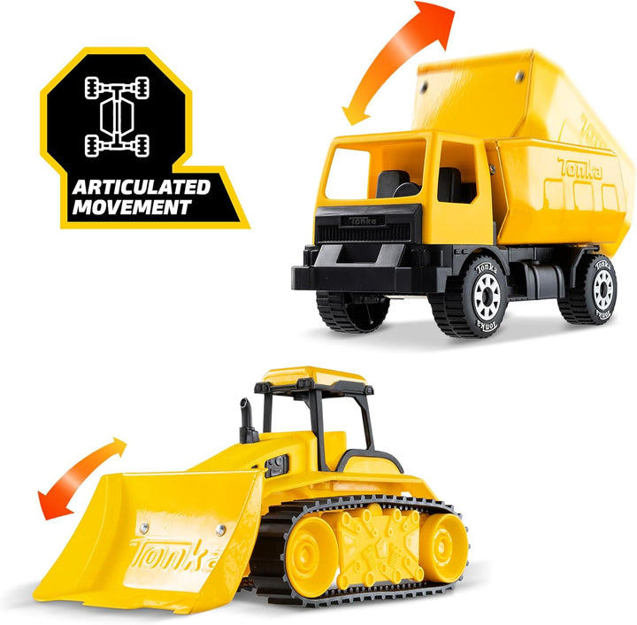 - Steel Classics Giga Series - Dump Truck & Bulldozer, 2-Pack