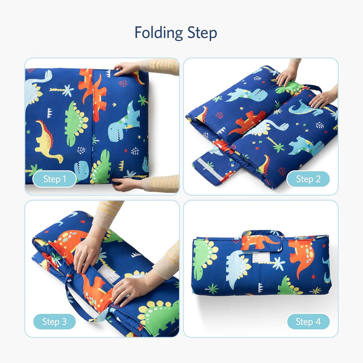 Extra Large Toddler Nap Mat by , Toddler Sleeping Bag with Removable Pillow, Measures 53 X 21 X 1.5 Inches, Sleeping Mat, Ideal for Daycare and Preschool Kindergarten