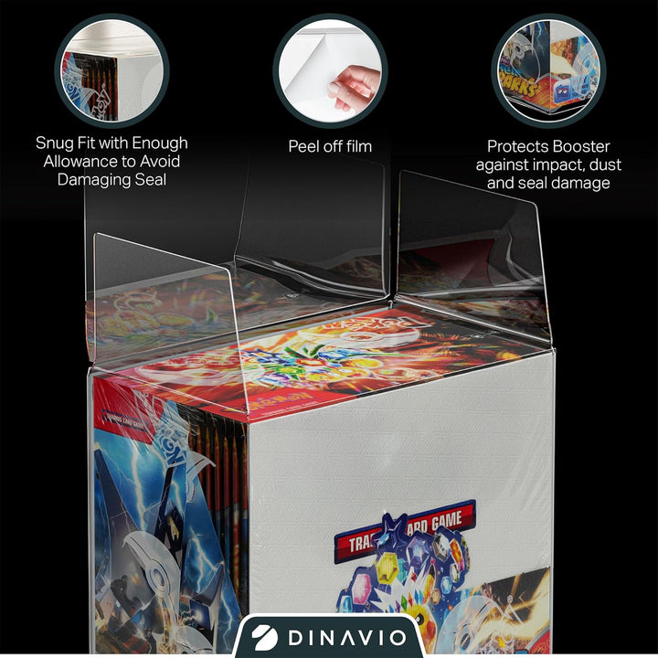 Plastic PKMN Booster Box Protector 5 Pack - Booster Box Case Display Protectors - Compatible with English Modern PKMN Booster Boxes - 0.5Mm Thick (Pack of 5)