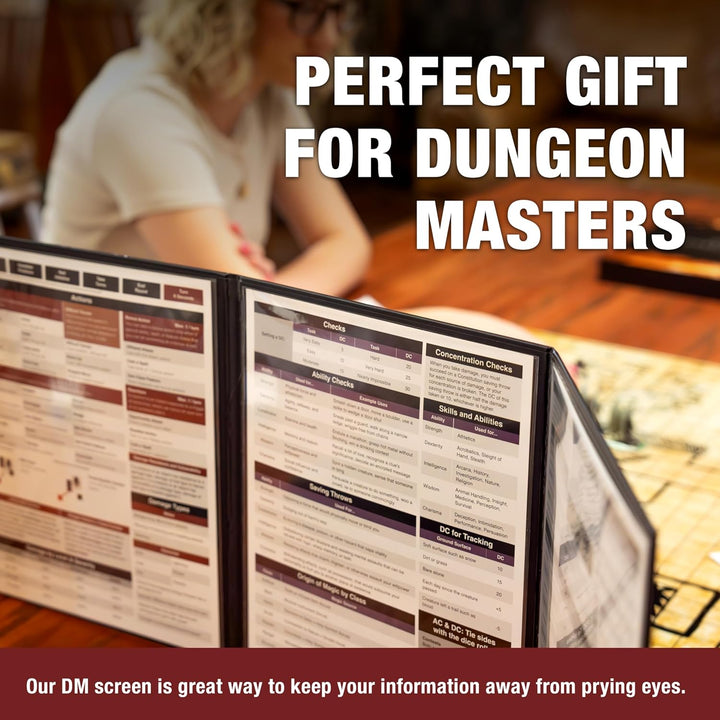 4-Panel DM Screen | Customizable DND Dungeon Master Guide with Inserts for Dungeon Masters | D&D Starter Set | DND Starter Kit D&D Accessories | DND Gifts | DND Dm Supplies