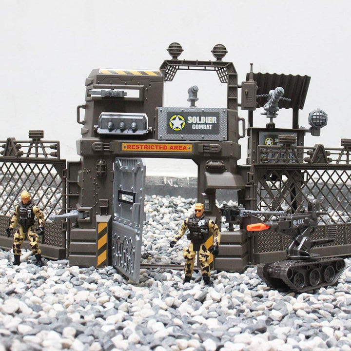 Military Toys Set - Army Men Soldiers Action Figures Playset with Military Vehicles, Weapon Gear & Model Toy Set for Kids 3+