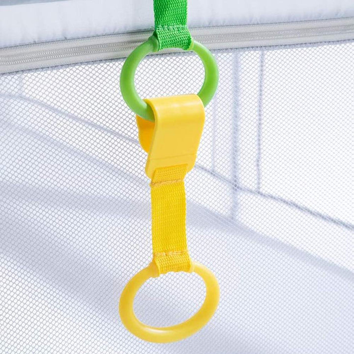 Baby Pull up Rings,Standing Walker Crib Tool 4 Pieces Playpen Crib Hook Ring Help Baby Stand Universal Walking Training Tool
