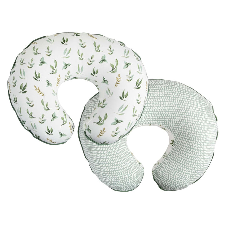 Original Nursing Pillow, Gray Taupe Leaves, Ergonomic Nursing Essentials for Bottle and Breastfeeding, Firm Fiber Fill, with Removable Pillow Cover, Machine Washable