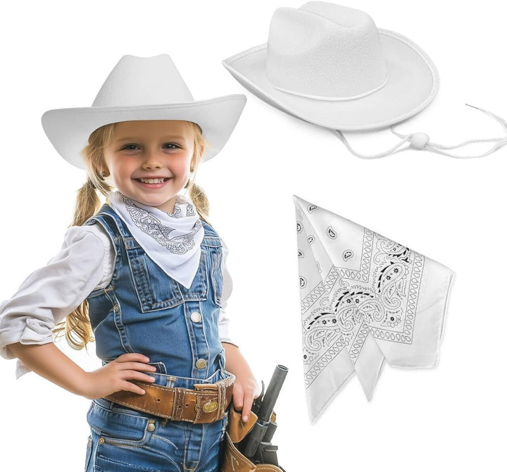 Toddler Cowboy Hat and Blue Bandana for Age 2-5