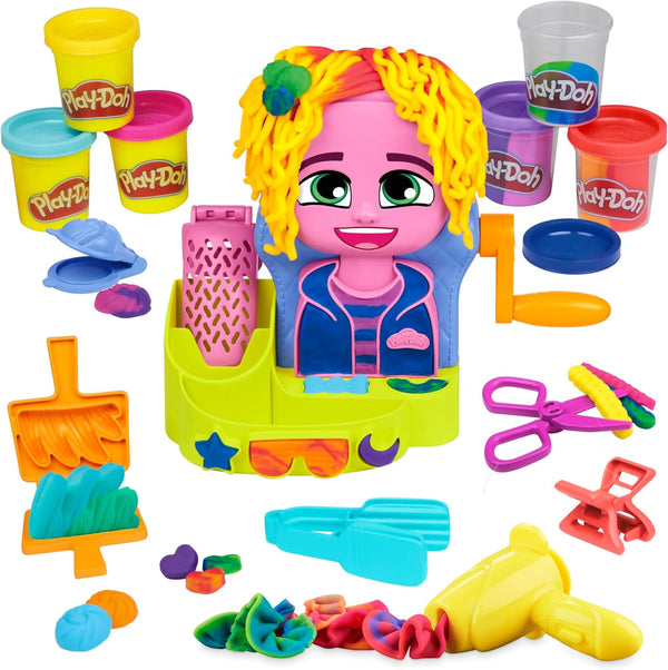 Hair Stylin' Salon Playset with 6 Cans, Pretend Play Toys for Girls and Boys Ages 3 and Up