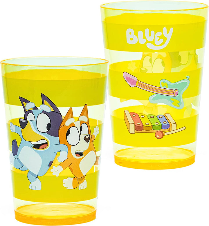Bluey Nesting Tumbler Set Includes Durable Plastic Cups with Variety Artwork, Fun Drinkware Is Perfect for Kids (14.5 Oz, 4-Pack, Non-Bpa)