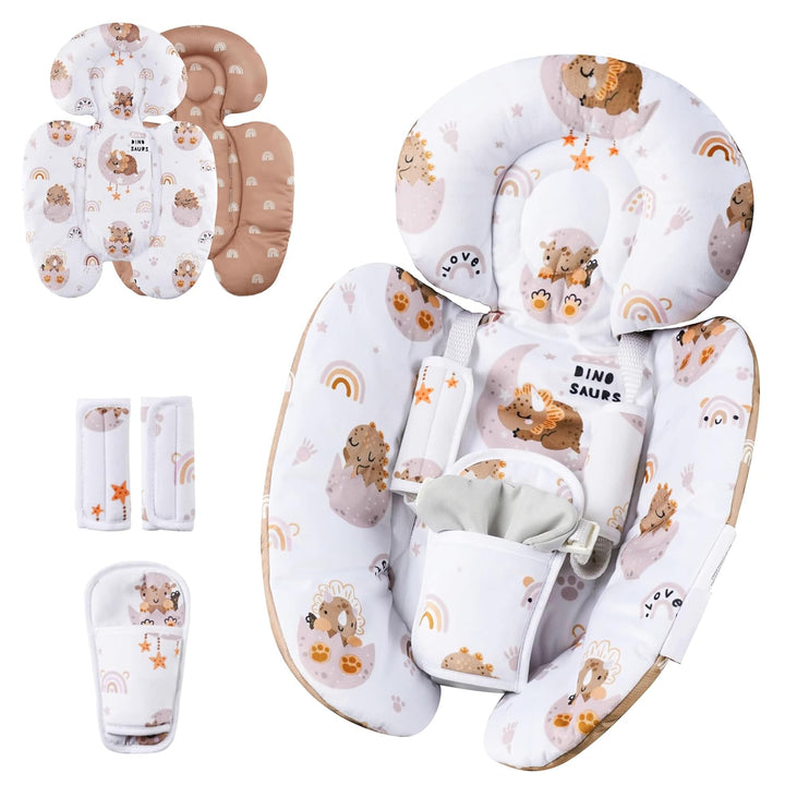 Infant Car Seat Insert Compatible with Mamaroo Swing & Graco Swing and Infant Car Seat, Newborn Insert Baby Head Body Support, Reversible Design, Breathable Soft Fabric, 1Pcs - Pink Floral