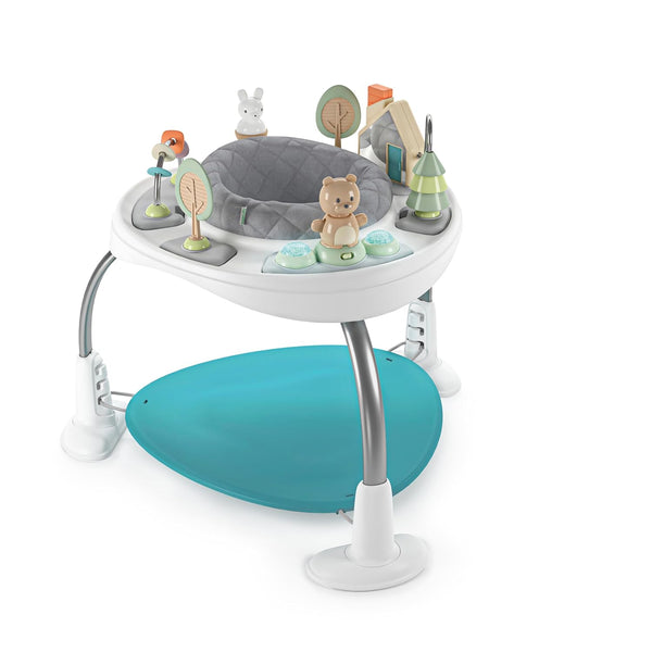 Spring & Sprout 2-In-1 Baby Activity Center Jumper and Table with Infant Toys - Ages 6 Months +, First Forest