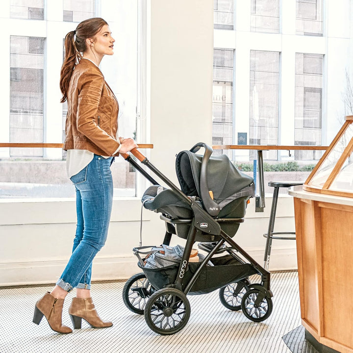 Corso LE Modular Travel System, Corso LE Stroller with Keyfit 35 Infant Car Seat and Base, Stroller and Car Seat Combo, Infant Travel System | Veranda/Grey