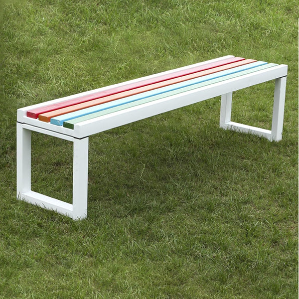 Garden Bench with Backrest, Load 500Kg, Slatted Frame Seat Design, Outdoor Path Yard Lawn Work Entryway Decor, Color Striped Chairs in Rest Area, Kids Wooden Picnic Bench (Color : C, Size : 4