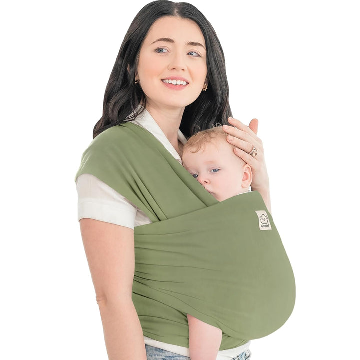 Baby Wrap Carrier - All in 1 Original Baby Carrier Newborn to Toddler Sling, Easy to Wear, Hands Free Bonding, Lightweight, Breathable Infant Wraps (Trendy Black)