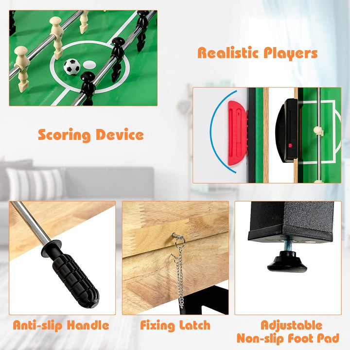 Multi Game Table, 10 in 1 Combo Game Table W/Foosball Table, Hockey, Pool Table, Ping Pong, Shuffleboard, Bowling & 4 Board Games, Game Tables for Game Room, Home, Family