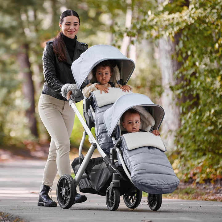 Cozyganoosh Footmuff - Easily Attaches to  Strollers + Rumbleseat - Ultra-Plush, Weather-Proof - Winter Stroller Cover - Jake (Charcoal)