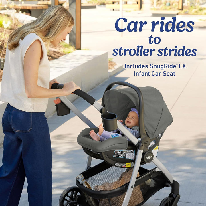 Modes Pramette Travel System | Stroller & Car Seat Combo | 3-In-1 Stroller Modes | Includes  Snugride 35 Infant Car Seat | Ellington