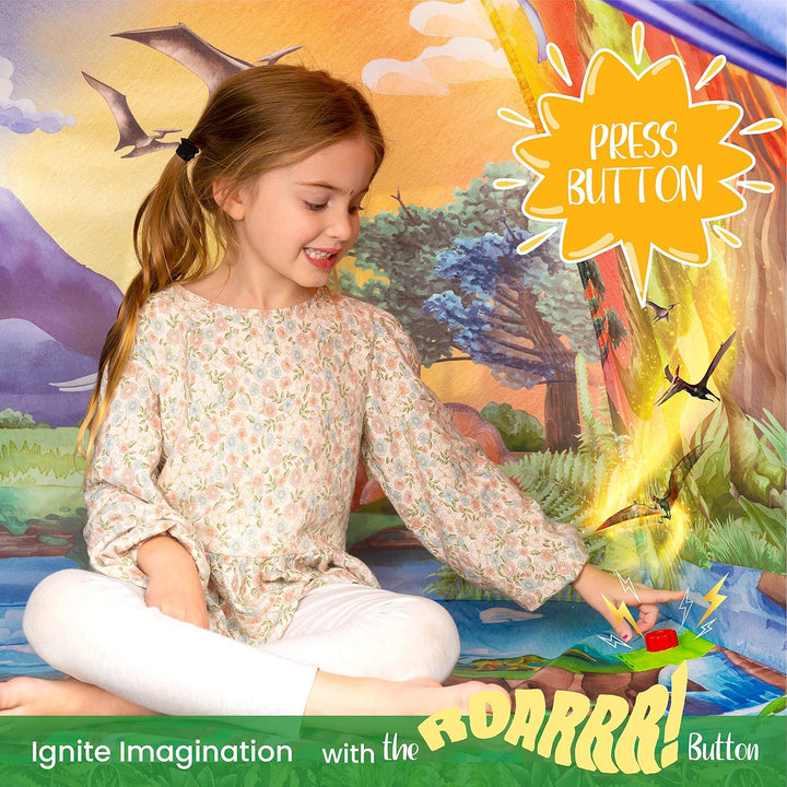 Dino Super Dome with Roar Button, Dinosaur Toys and LED Lights - Epic Dinosaur Tent for Kids Aged 3-12 Perfect for Indoor & Outdoor Adventures