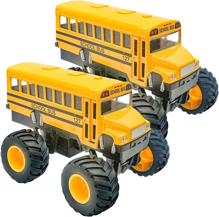 5-Inch Diecast Monster School Bus – Pullback Mechanism Toy Truck with Big Wheels, Play Vehicle Gift for Boys