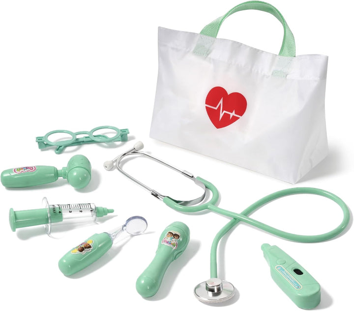 Kids Doctor Kit, 8 Pieces Kids Doctor Playset with Medical Storage Bag & Real Stethoscope, Pretend Play Doctor Toys for Toddler Boys Girls Aged 3 4 5 6