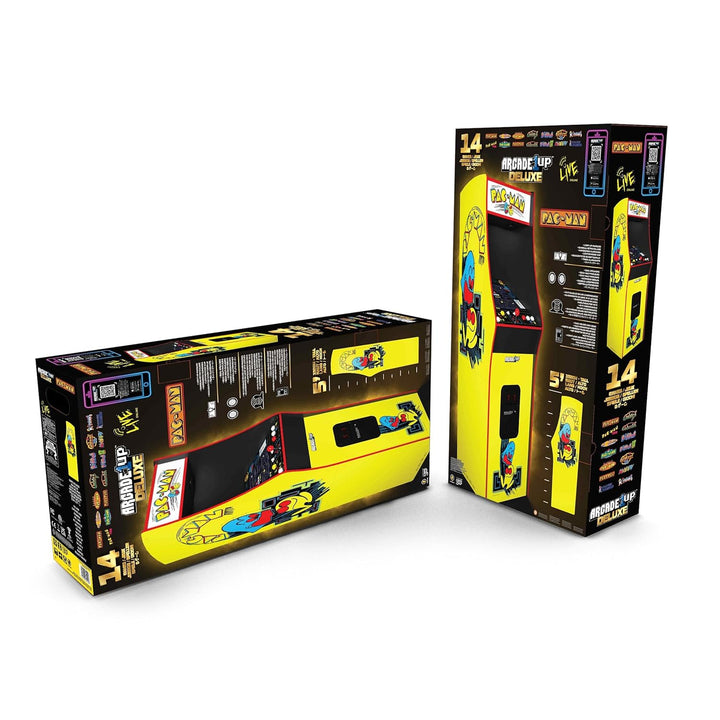 PAC-MAN Deluxe Arcade Machine, Built for Your Home, with 5-Foot-Tall Full-Size Stand-Up Cabinet, 14 Classic Games, and 17-Inch Screen