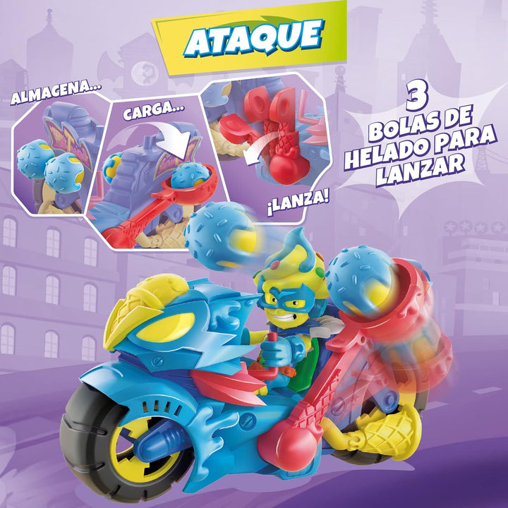 SUPERTHINGS Turbo Ice Scooter with Catapult Ice Cream Ball Launcher, Includes 1 Kazoom Kid and 1 Superthing