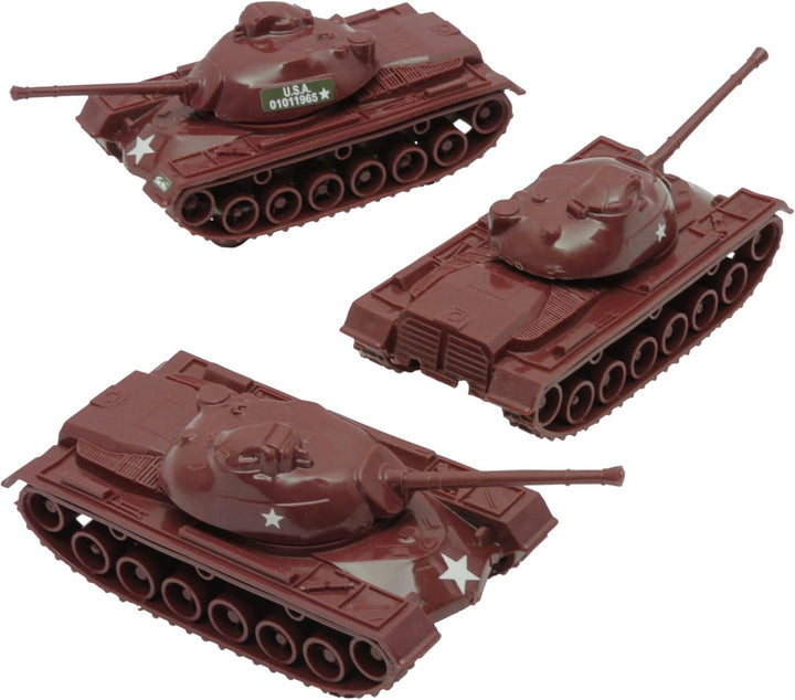 Timmee Toy Tanks for Plastic Army Men - OD Green WW2 3Pc - Made in USA