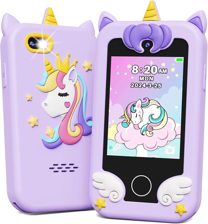 Kids Smart Phone, Touchscreen HD Dual Camera Cell Phone for Kids, Christmas Birthday Gifts Dinosaur Toddler Play Phone for Boys 3-10, Travel Toy Preschool Learning Education Toy