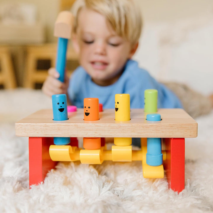 Deluxe Pounding Bench Wooden Preschool Learning Toy with Mallet